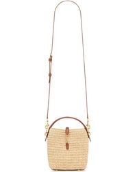 Saint Laurent - Mini Le 37 Raffia Bucket Bag - Lyst