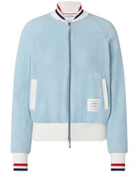 Thom Browne - Cotton Tweed Rwb Cuff Bomber Jacket - Lyst