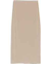Norma Kamali - Straight Plain Midi Skirt - Lyst
