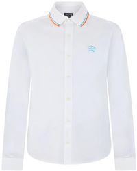Paul & Shark - Logo-Embroidered Long-Sleeve Shirt - Lyst