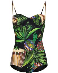 Dolce & Gabbana Maillot de bain imprimé - Vert