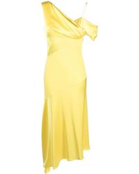 Loewe - Asymmetric Draped Midi Dress - Lyst
