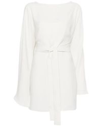 P.A.R.O.S.H. - Belted Boat-Neck Mini Dress - Lyst