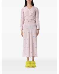 Fiorucci - Poodle-Print Ruched Midi Dress - Lyst