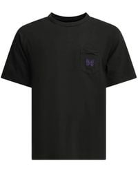 Needles - Papillon-Embroidered Pocket T-Shirt - Lyst