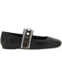 Pinko - Embellished-Buckle Ballet Flats - Lyst