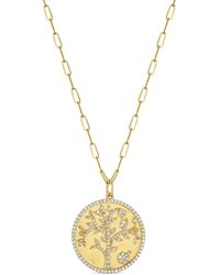 Tanya Farah - 18K Tree Of Life Diamond Necklace - Lyst