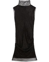 Sportmax - Crystal-Embellishment High-Neck Mini Dress - Lyst
