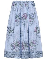 Pierre Louis Mascia - Rhi Floral-Print A-Line Midi Skirt - Lyst