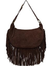 ViCOLO - Fringe-Trim Suede Shoulder Bag - Lyst