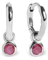 Monica Vinader - Ruby-Charm Hoop Earrings - Lyst