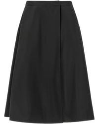 Moncler - Logo-Patch A-Line Midi Skirt - Lyst