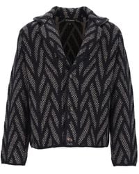 Emporio Armani - Signature Capsule Collection Virgin Wool Jacquard-Knit Blouson - Lyst