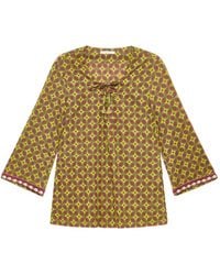 Maliparmi - Shell-Embroidered Geometric-Print Shirt - Lyst