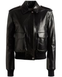 Bally - Cargo-Pockets Leather Bomber Jacket - Lyst