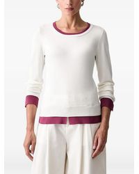 Liu Jo - Layered-Effect Ribbed-Trim Sweater - Lyst