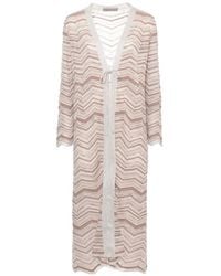 D.exterior - Chevron-Knit Front-Tie Cardigan - Lyst