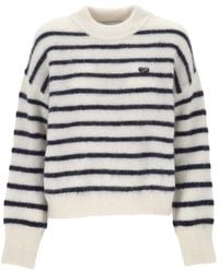 Maison Labiche - Honnorat Heart-Patch Striped Sweater - Lyst