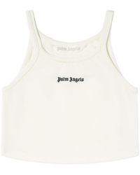 Palm Angels - Embroidered Logo Crop Top With - Lyst