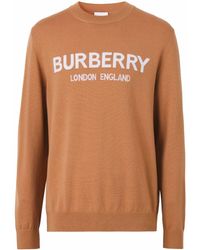 Burberry - Jersey con logo en intarsia - Lyst
