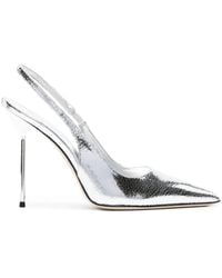 Paris Texas - Lidia 115Mm Metallic-Effect Leather Pumps - Lyst