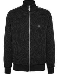Philipp Plein - Jacquard Tracksuit Jacket Chrome Crest - Lyst