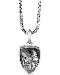 David Yurman Sterling Silver St. Michael Medallion Amulet With Pavé Black  Diamonds in Silver/Black (Metallic) for Men | Lyst