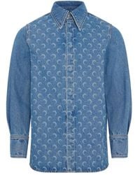 Marine Serre - Moon Laser Denim Shirt - Lyst