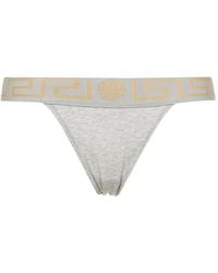 Versace - Greca-Waistband Jersey Thong - Lyst