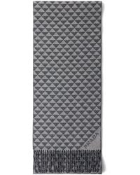 Prada - Symbole Double Jacquard Fringed Scarf - Lyst