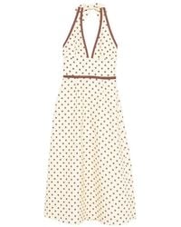 Posse - Robe Bowie Gingham À Col V - Lyst