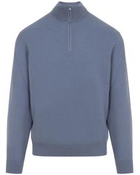 Ralph Lauren - Zip-Neck Wool Sweater - Lyst