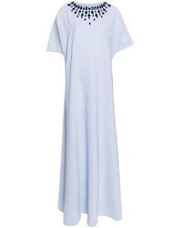 Jean Louis Sabaji - Crystal-Embellished Crepe Maxi Dress - Lyst