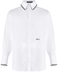 KARL LAGERFELD - Sketch-Print Poplin Shirt - Lyst