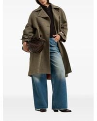 Golden Goose - Check-Pattern Double-Breasted Wool Coat - Lyst
