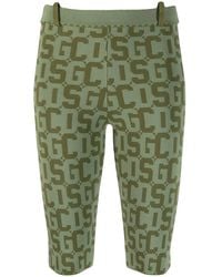 Gcds - Two-Tone Monogram-Jacquard Cropped Leggings - Lyst