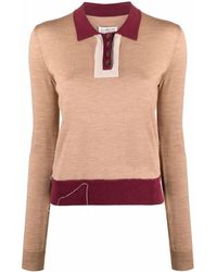 Maison Margiela - Fine-knit Long-sleeve Polo Shirt - Lyst