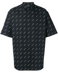 Balenciaga - All-over Logo Poplin Shirt - Lyst