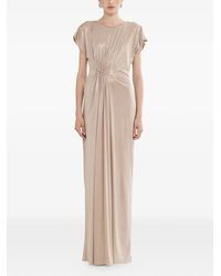 Nissa - Ruched Metallic Stretch-Jersey Maxi Dress - Lyst