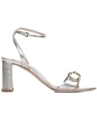 Ninalilou - Buckle-Detail Block-Heel Sandals - Lyst