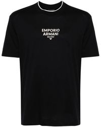 Emporio Armani - T-Shirt mit gummiertem Logo - Lyst