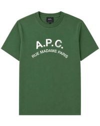 A.P.C. - Logo-Print Cotton T-Shirt - Lyst