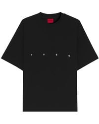 HUGO - Logo-Embroidered Oversized T-Shirt - Lyst