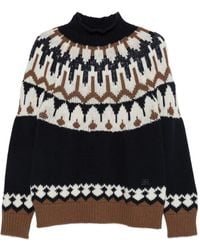 ERMANNO FIRENZE - Fair Isle High-Neck Sweater - Lyst