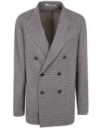 Tagliatore - Double-Breasted Houndstooth Blazer - Lyst