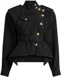 Balmain - Denim Peplum Jacket - Lyst
