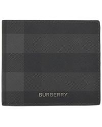 Burberry - Charcoal Check Bi-fold Coin Wallet - Lyst