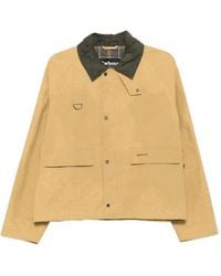 Barbour - Veste Bomber À Col En Velours Côtelé Et Logo Imprimé Spey - Lyst