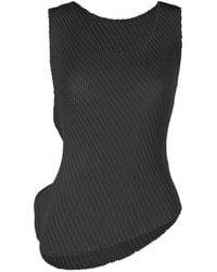 Issey Miyake - Pleated Asymmetric Top - Lyst