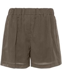 Brunello Cucinelli - Pleat-detail Cotton Shorts - Lyst